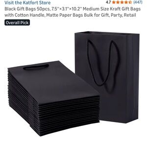 Black Gift Bags - 50 Pack